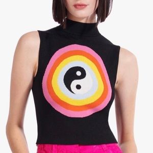STAUD Sleeveless Nat Yin Yang Top - L